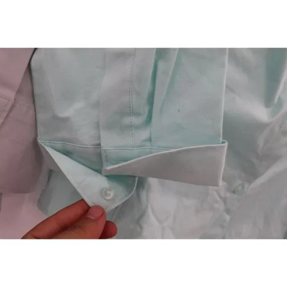 NWT lot of 2 express women's 13/14 button up collared shirt cotton blend career - Picture 3 of 11